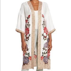 NWT Daniel Rainn Floral Print Kimono Duster Sz M/L